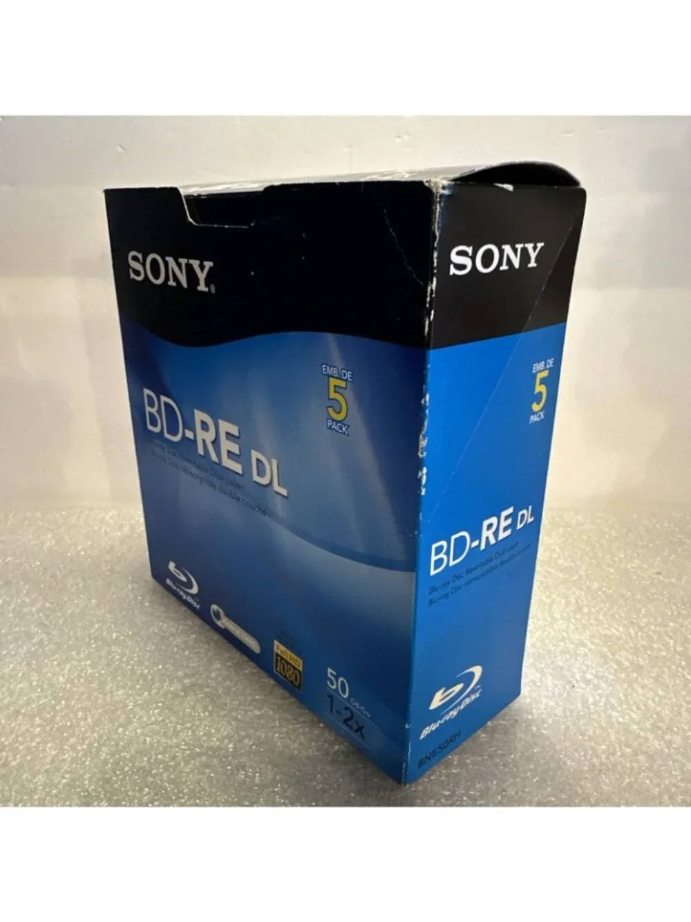 5 PACK SONY BD-RE DL Blu-ray Disc Rewritable Dual-Layer 50GB 1-2x Full HD 1080